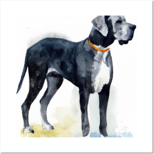 Great Dane Watercolor - Gift For Dog Lovers Posters and Art